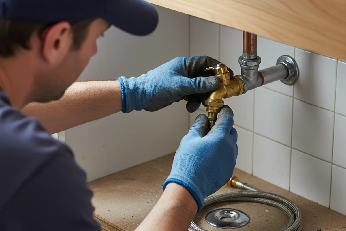 Shutoff valve and fitting work during Faucet and Fixture Repair in Hiawassee